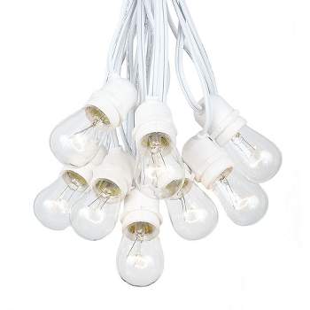 Novelty Lights Edison Outdoor String Lights with 50 In-Line Sockets White Wire 100 Feet