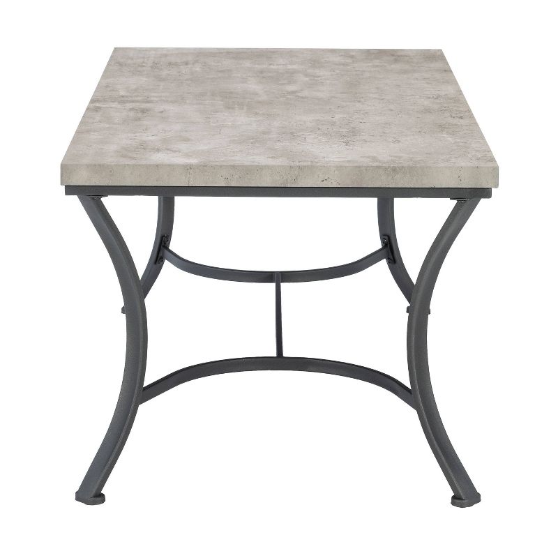 Talley Metal and Faux Concrete Top 3pc Coffee and Side Table Set Coal Finished - Powell, 3 of 15