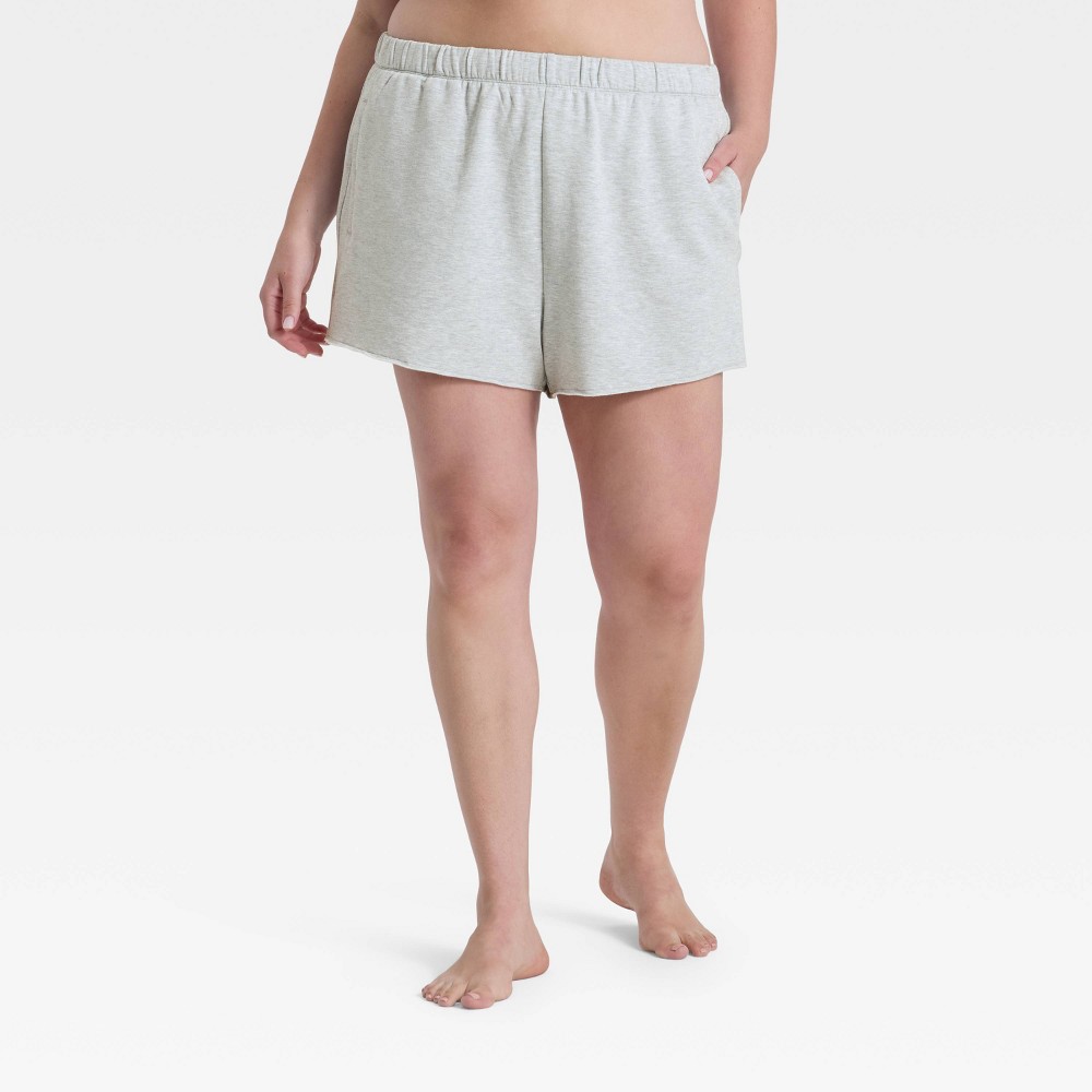 Women's PeachySoft French Terry Fleece Lounge Shorts - Wild Fable™ Gray 1X