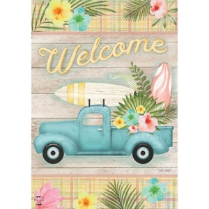 Tropical Pickup Truck Summer Garden Flag 18" x 12.5" Briarwood Lane - 1 of 4