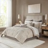 Gulches Khaki Gold Damask Queen/King/Cal King Bedding Sets - 12 Piece Jacquard Collection - 3 of 4