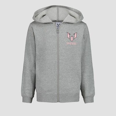 Boys' Messi Zip-Up Hooded Sweatshirt - Gray