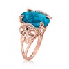 Ross-Simons 10.00 Carat London Blue Topaz Ring With Blue and White Diamond Accents in 14kt Rose Gold - 3 of 4