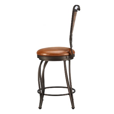 '24'' Jacob Copper Stamped Counter Stool - Powell Company, Brown'