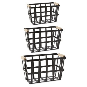 Asst Black Urban Modern Metal Basket Set/3 - 1 of 4