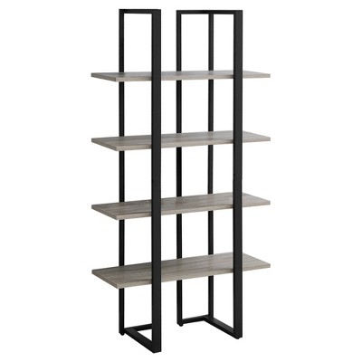 60" Metal Bookcase Dark Taupe - EveryRoom