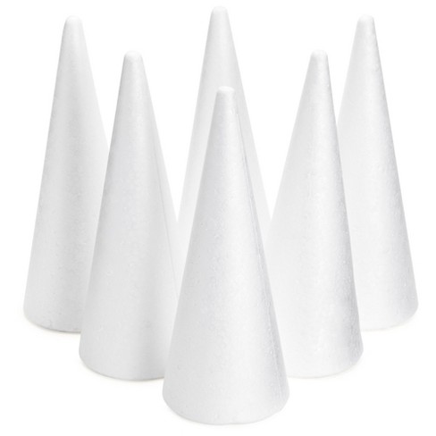 White Foam Cones for Crafts - 12 Inch Tall (2PCS)