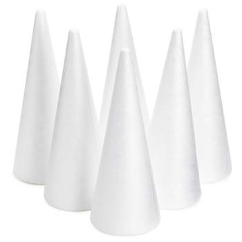 Bright Creations 6 Pack Foam Cones - Arts and Crafts Supplies, DIY Handmade Gnomes, Christmas Tree Decor, 3.8 x 9.5 In