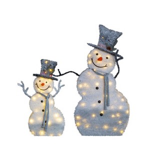 SEVOBAL Inflatable Decoration 2pcs Snowman with Top Hat Christmas Decorations 2D Holiday Decor for Xmas Outdoor Indoor Decor, White, 59.1"*8.7"*47.2" - 1 of 4