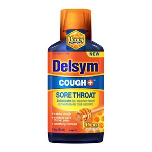 Delsym Cough+ Sore Throat Liquid Honey 6 Oz - 1 of 4