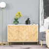 NicBex Sideboard Buffet Cabinet with 3 Doors Modern Kitchen Cabinet with Adjustable Shelf and Metal Legs,Suitable for Kitchen,Living Room - 4 of 4