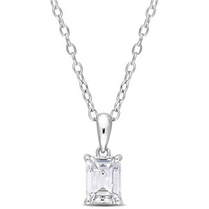 EVERLY JEWELRY | Sterling Silver Pendant with Gemstone and Created Gemstone – Multiple Stone Options - 1 of 4