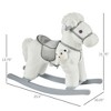 Ruvalino Baby Bouncers and Rockers Plush Ride On Rocking Horse with Bear Toy and Realistic Sounds for Nursery, White, 25.5"*10.25"*21.75" - 3 of 4