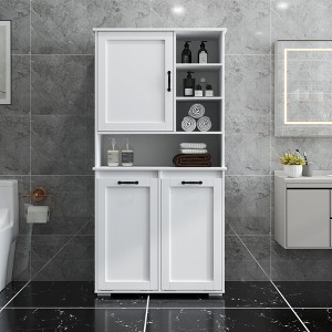 GDFStudio Aurelie Modern 31.5'' Laundry Cabinet with 2 Tilt-Out Hampers, 1 Doors and Shelves - 1 of 4