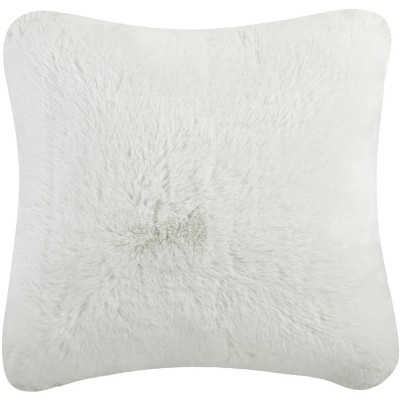 Faux Chinchilla Pillow - Snow White - 20" x 20" - Safavieh