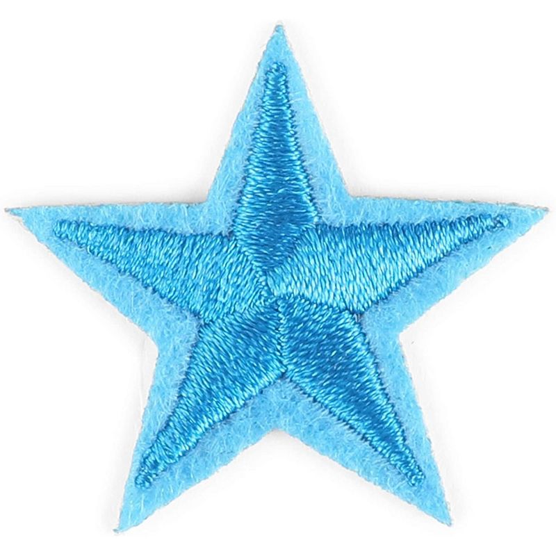 Bright Creations 50-Pack Small Blue Star Embroidery Iron On Patches, Sewing Appliques (1.4 x 1.4 in), 2 of 8