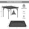 VECELO Folding Table with Hanging Bag, Portable Camping Party Square Table, Indoor Outdoor Utility Foldable Table, Black - image 3 of 4