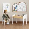KTMBDW Kids Wood Table and Chair Set (1 Chairs Included) - Wooden Children Study Table Ideal for Arts & Crafts, Snack Time & More, White - 2 of 4