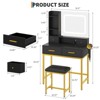 Vanity Desk, Makeup Vanity Desk with Mirror and Lights 3 Colors, Dressing Table with Chair - 2 of 4