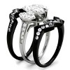 Slickblue Women’s Zig-Zag Design Ring Stainless Steel Ring with Pear-Cut CZ Stones, Black, Size 5–10 - 4 of 4