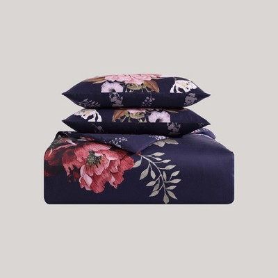 King Size Deep Purple Cotton Reversible Comforter Set