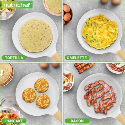 NutriChef 9.45” Non-Stick Crepe Pan with Wooden Spreader - Thumbnail 2