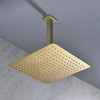 ChicFurnit Showerheads Metal Rainfall Shower Head Settings Diverter High Pressure Showerheads Angle Adjustable for Bathroom, Gold, 16"*16"*3.6" - 4 of 4