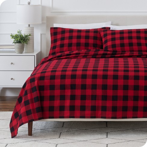 Buffalo Plaid Red and Black - Large Square Plaid Flannel 100% Cotton Fabric