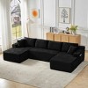 Aukfa 133" U-Shaped Oversized Sectional Sofa,Corduroy Cloud Couchs Comfy Cloud Couch Flexible Modular Sectional Sofa - 4 of 4
