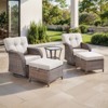 Belord 5 Pieces Small Patio Furniture Set with Patio Swivel Gliding Rocker Chairs, Weather Resistant Outdoor Conversation Set with Wide Back Rocker - 2 of 4