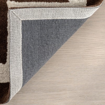 Grace Brown Handmade Wool Tufted Rectangular Area Rug