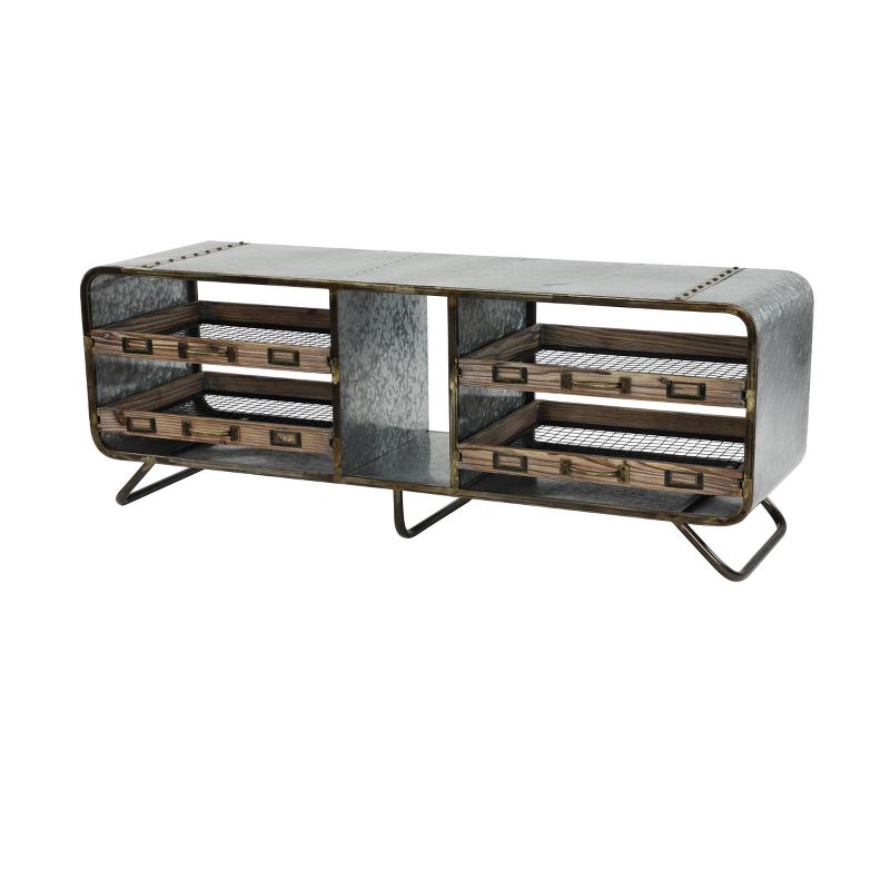 Industrial Storage Bench Gray - Olivia &#38; May, 3 of 12