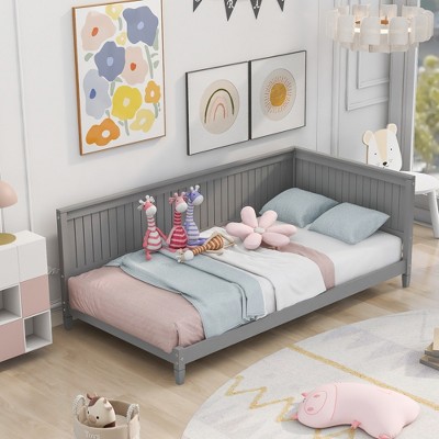 ALEXOUN Wood Day Bed Frames with Solid Wood Slat Support,and Arm & Back for Toddlers Kids Teens Adults Easy Assemble