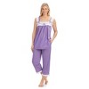 Collections Etc 2-Piece Lace Trim Woven Sleeveless Pajama Set - 2 of 4