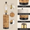 25''Rattan Table Lamp With 3-Way Dimmable For Living Room Set Of 2,Table Lamps With 2 USB Ports 1 AC Outlet,Modern Table Lamps Bedroom-The Pop Home - 4 of 4