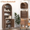 Buenhomino 71" Tall Arched Pantry Cabinet, Mid Century Bookcase with Adjustable Shelf & Doors, Wood Storage Cabinet for Dining Room, Living Room - 2 of 4
