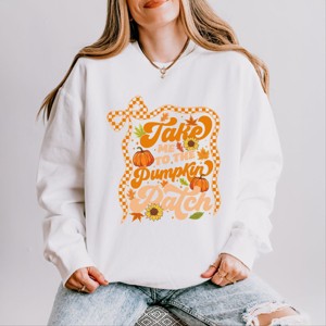 Simply Sage Market Coquette Take Me To The Pumpkin Patch Lightweight Garment Dyed Sweatshirt - 1 of 4