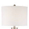 360 Lighting Geoff Modern Table Lamps 26" High Set of 2 Brushed Nickel with USB Charging Port Table Top Dimmers White Drum Shade for Living Room Desk - 4 of 4
