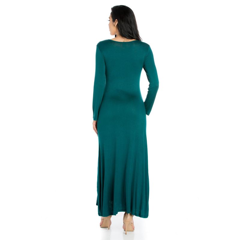 24seven Comfort Apparel Womens Long Sleeve Maxi Dress, 4 of 6