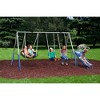 XDP Recreation Aqua Play Outdoor Park with Super Disc Swing, Water Wave Slide, Adjustable Non-Slip Swing Seat, and Padded Frame Legs, Silver/Blue - 4 of 4