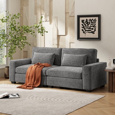 79.5" Modern Sleek Arm Sofa with Plush Cushions, Sturdy Solid Wood Frame, and Comfortable Seating for Living Room