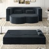 Modern Convertible Floor Sofa Bed with 2 Pillows, Folding Foam Sleeper Couch, No Assembly Sofa for Guest Room or Living Room-Tanpinhause - 3 of 4