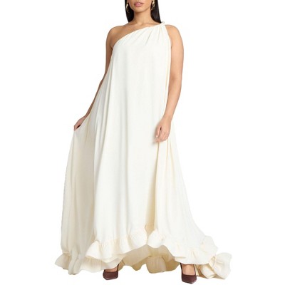 ELOQUII Women's Plus Size Dramatic Ruffle Gown
