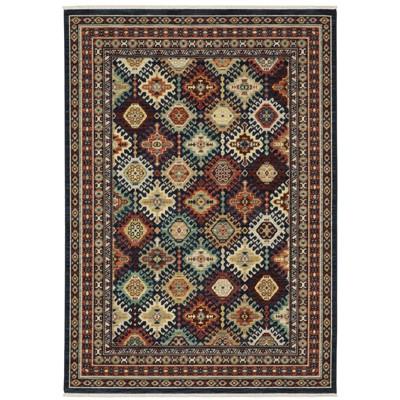 Oriental Weavers Lilihan 003B6 Navy/ Multi Indoor Area Rug - 5'3" x 7'6"