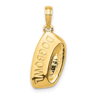 Black Bow Jewelry 14k Yellow Gold Dog Bowl Pendant