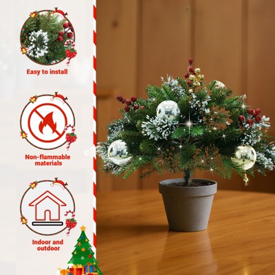 Round Outdoor Christmas Trees (2-Piece) – Christmas Holiday Decorations