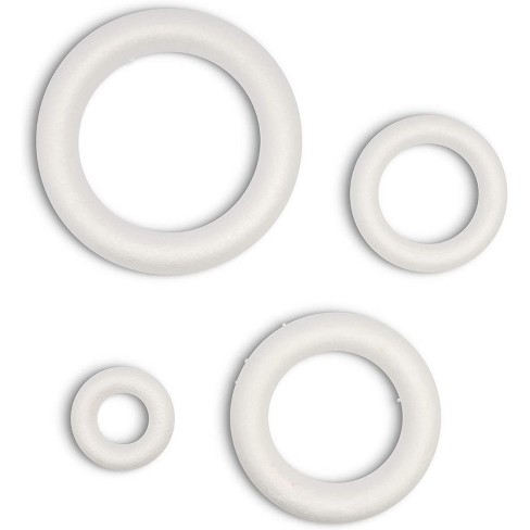 Bright Creations 4 Count White Foam Circles Rings for DIY Crafts Art (4 Sizes, 4" to 10") - image 1 of 4