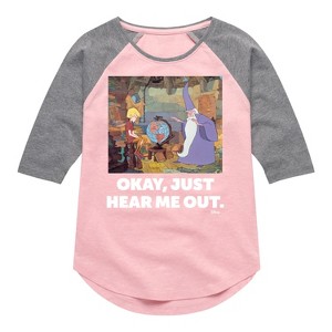 Girls' - Disney - The Sword And The Stone Shirt Tail Raglan Graphic T-shirt - 1 of 4