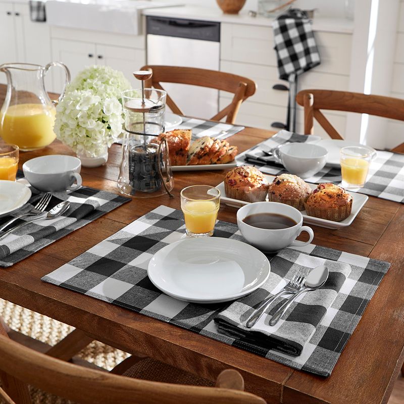 Farmhouse Living Buffalo Check Placemats, Set of 4 - 13" x 19" - Elrene Home Fashions, 2 of 5