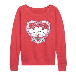 Women's - Pokémon - Tandemaus Coquette Lightweight French Terry Wide Neck Long Sleeve Graphic Shirt - 1 of 3